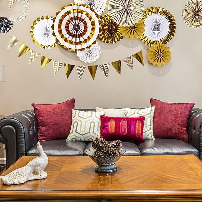 White Paper Lace Fan Flower Set Wedding Party Decorations Photo Props Ceremony Accessories - Image 4